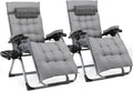 TLGREEN, Liegen, 160KG, Grau, Sonnenliege 2er Set, Gartenliege, Liegestuhl klappbar, Tragfähigkeit, Abnehmbares Sitzkissen