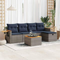 KTHLBRH, Gartenmöbel-Set, Grau, 6-teilig, Polyrattan