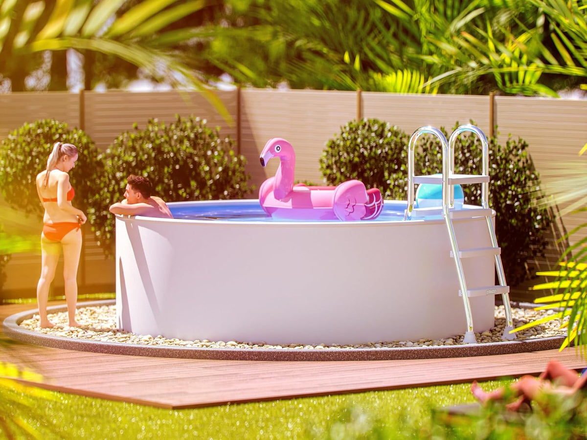 poolomio, Stahlrahmenpool, 460 x 120 cm, Weiss, ® Stahlwandpool rund