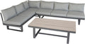 Green Spirit, Sofa, Grün/Grau, Gartenlounge-Set Piazza - Grau, Aluminium, Tisch und Sitzbank höhenverstellbar, Wetterfest