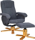 SVITA, Relaxsessel, Polyester - Fusskreuz: Holz - Farbe: Schwarz - Komfortable Polsterung - Mit einstellbarem Wipp-Mechanismus, Dunkelgrau