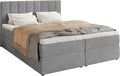 BROMARKT, Boxspringbett, 180x200 cm, Dunkelgrau, mit Matratze Bett mit Topper