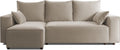 4ALL HOME, Sofa, 246x145 cm, Beige, Eck mit Schlaffunktion Tobi - Couch - mit Bettkasten