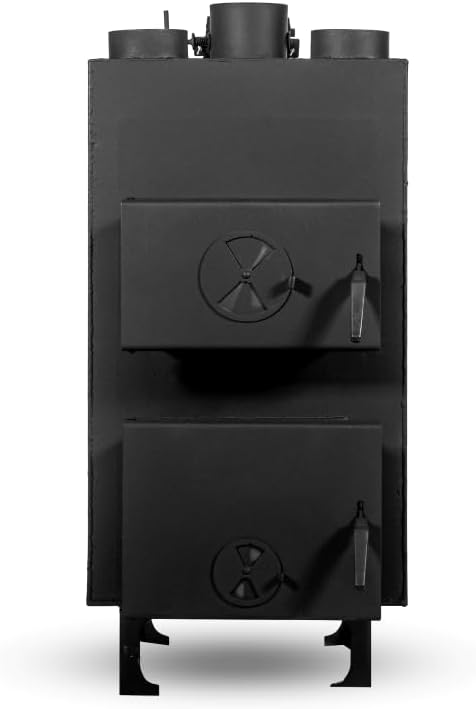 Generisch, Kaminofen, 20 KW, Grau/Schwarz, Warmluftofen, Holzofen, Werkstattofen