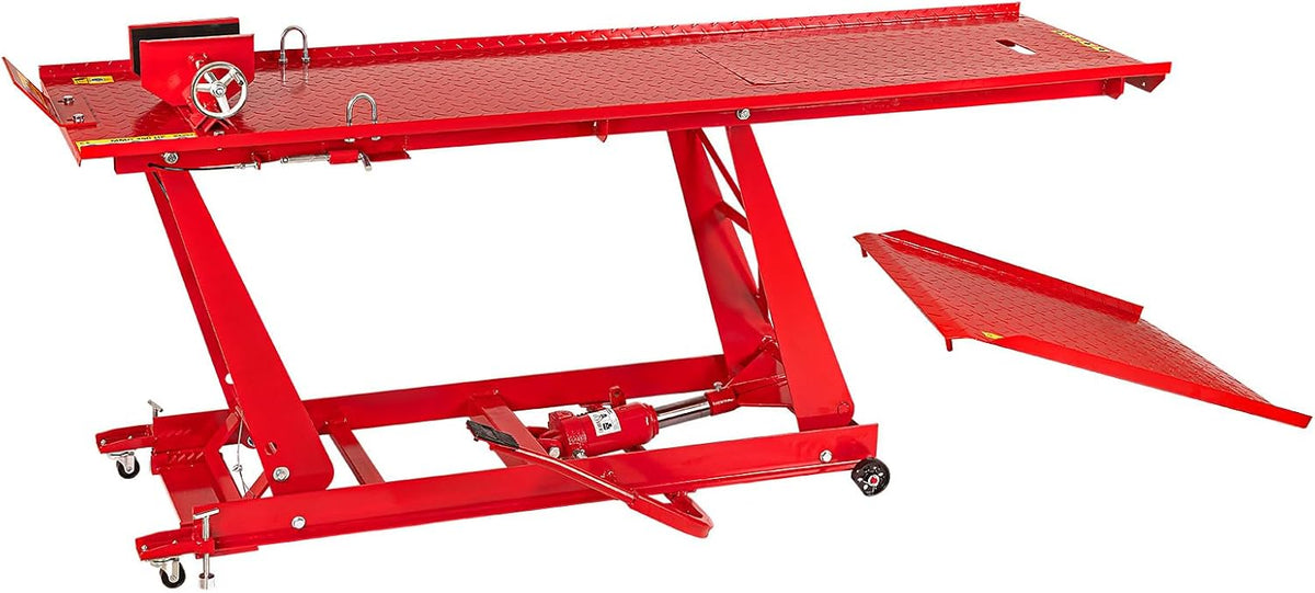 DEMA, Motorradhebebühnen, 450 kg, Rot, Motorrad Hebebühne hydraulisch Werkstatt Hubtisch
