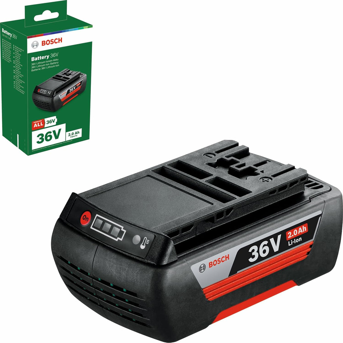 Bosch Home and Garden, Werkzeugakkus, 2.0 Ah, 36 V, Grau/Schwarz, / lithium-ion battery, F016800474