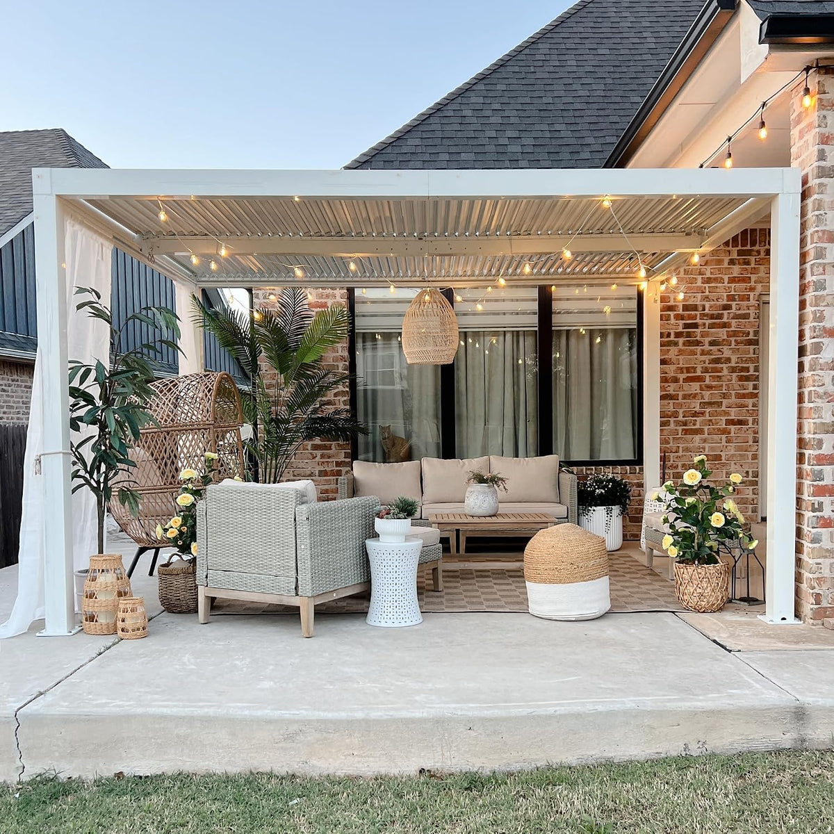 Generisch, Produkt, 12,72 m, 3 m, Grau, Bioklimatische Pergola aus Aluminium, 24 x, mit verstellbaren Lamellen