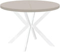 Dekori Möbel, Esstisch, 220 cm, 150 cm, Weiss, ENDO runder ausziehbarer Kaschmir Tisch mit Metallbeinen, 100 / )
