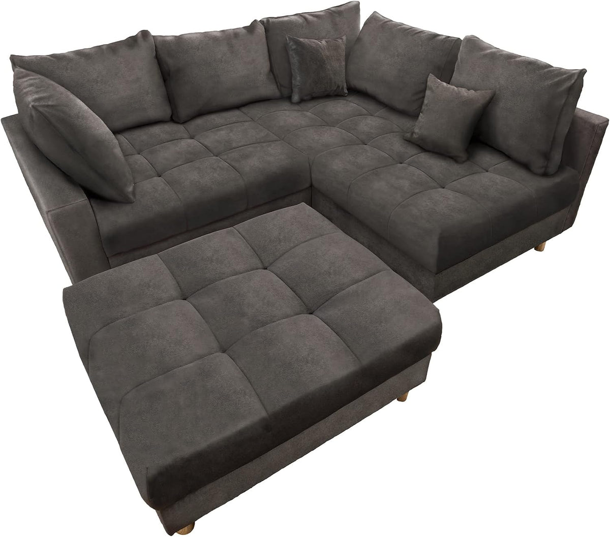 Riess Ambiente, Sofa, 220 cm, Grau, .de Moderne Wohnlandschaft Kent Samt