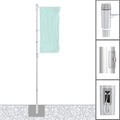 Vispronet, Fahnenmasten & Zubehör, 75 mm, 6 m, Weiss/Grau, ® Alu-Fahnenmast / ø Protect Extend Hissbarer
