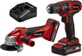 Einhell, Akkuschrauber, 1,5 Ah, 3,0 Ah, Grau/Rot, Maschinen-Set (Werkzeug) TC-TK 18 Li Kit Power X-Change, inkl. und Akku)