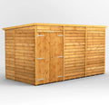 Gerätehaus, POWER, 10 mm, Braun, sheds Pultdach Gartenhaus mit Doppeltür, überlappend, Sicherheitsfunktionen, Tür anpassbar