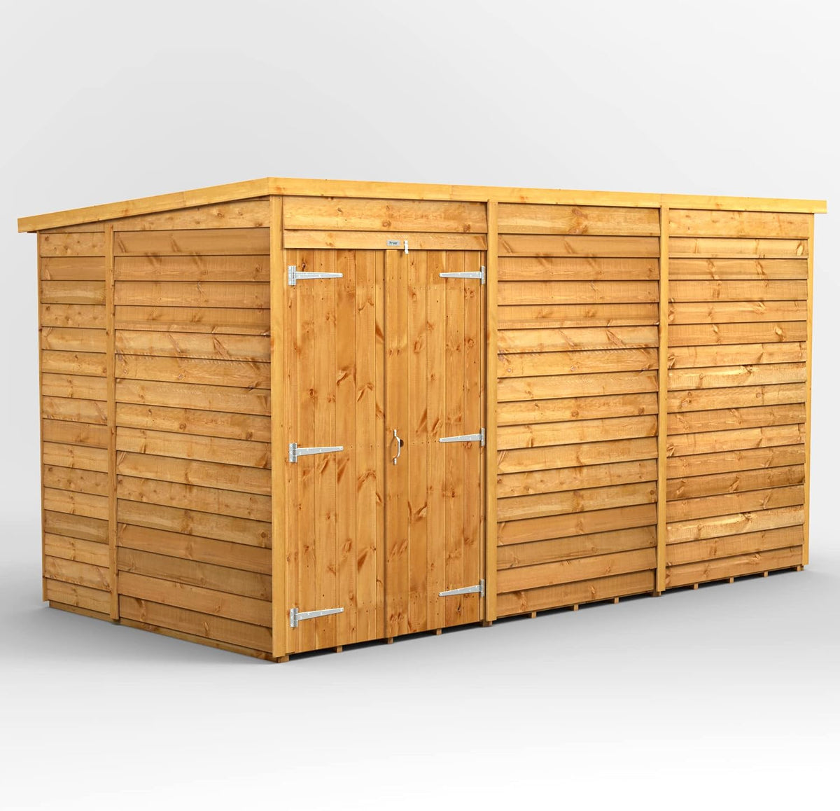 Gerätehaus, POWER, 10 mm, Braun, sheds Pultdach Gartenhaus mit Doppeltür, überlappend, Sicherheitsfunktionen, Tür anpassbar