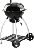 RÖSLE, Holzkohlegrill, Schwarz, Holzkohle-Kugelgrill No.1 Sport F50, Deckelscharnier, Deckelthermometer, stabiler Ablage