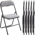 HAKU, Klappstühle, 45 cm, Grau/Schwarz, Klappstuhl gepolstert 6er Set bequem grau, schwarz, Metall, Style: Modern