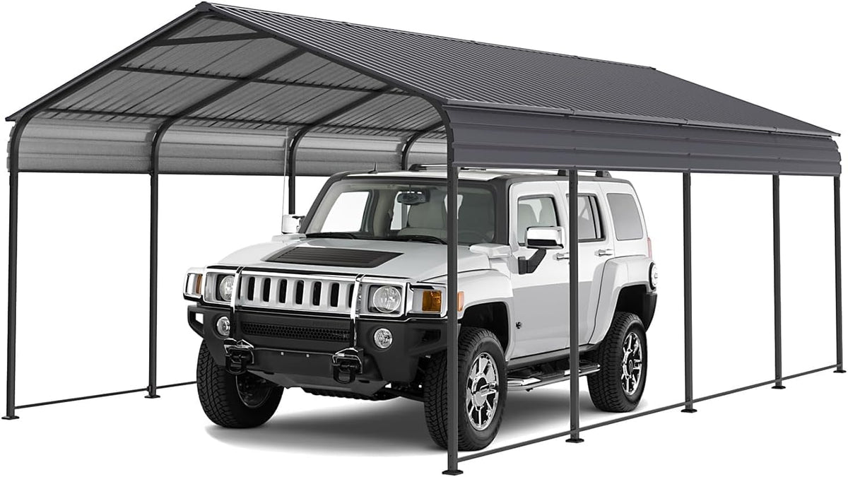 Generisch, Carports, Grau, Heavy Duty Car Port Canopy - Tragbares, Allwetter-Carport für Fahrzeuge und Ausrüstung