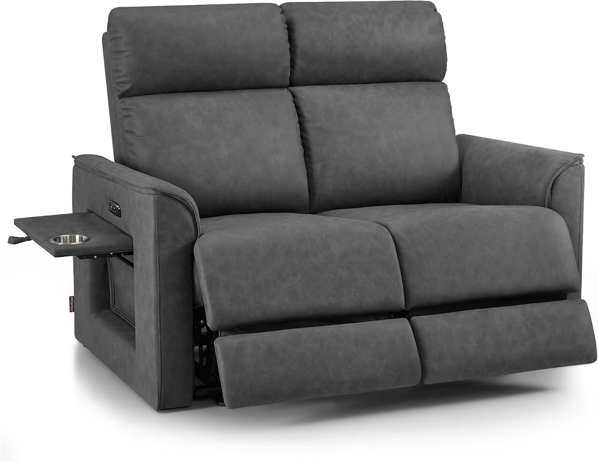 M MCombo, Sofa, Dunkelgrau, 2 Sitzer Fernsehsessel Elektrisch Verstellbar, 2 Sitzer mit Schlaffunktion 35D Vollschaum-Sitzkissen