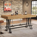 Tribesigns, Bartische & -theken, 160x70x90 cm, 160 cm, Beige/Grau, Bartisch & Stehtisch, Landhaus Esstisch für 4-6 Personen