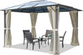 TOOLPORT, Pavillon, 65 m, 6 mm, Anthrazit, Garten 3x3, Hardtop Polycarbonat Dach ca. - crème