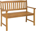 COSTWAY, Sitzbank, Braun/Weiss, Gartenbank Holz, Holzbank wetterfest, 2-Sitzer