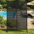 RBFGYIOP, Gartensichtschutz, 180x120 cm, Schwarz, Sichtschutz Metall, freistehend Paravent, Raumteiler Mit Ständer
