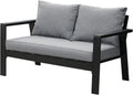Sofa, LANOX, Schwarz, 2-Sitzer Garten aus Aluminium, wetterfest