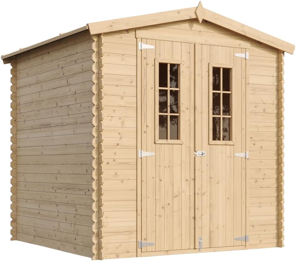 Gerätehaus, TIMBELA, Weiss, Gartenhaus Holz - Geräteschuppen Holz - B216xL206xH216 cm /