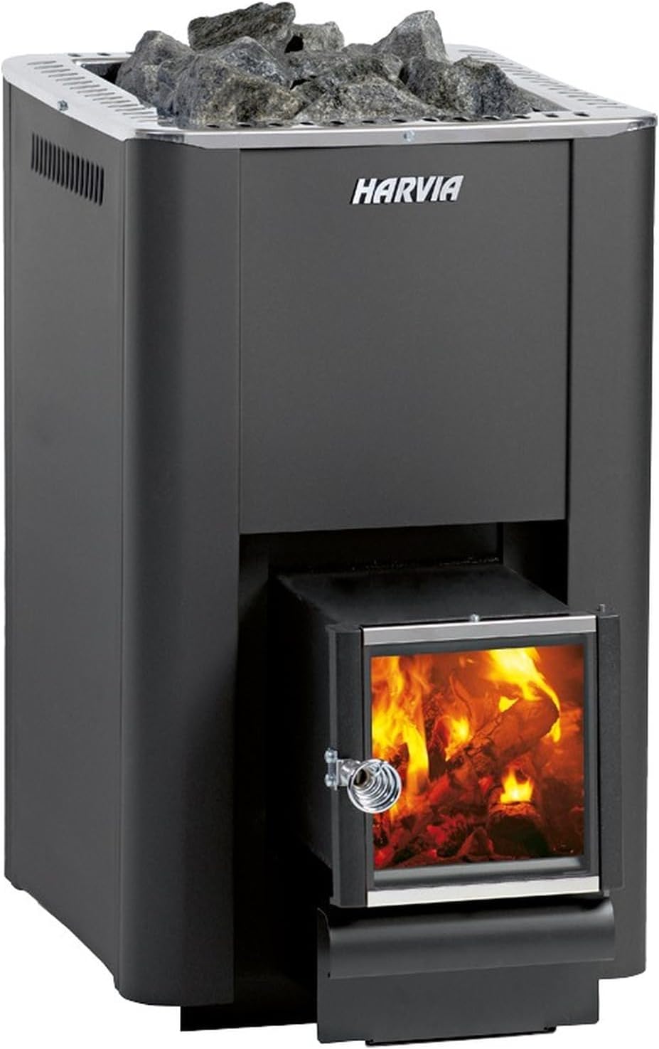 Harvia, Saunen, 24,1 kW, 40 kg, 20 m, Schwarz, Pro 20 SL BImSchV2 Holz-Saunaofen, Holzbeheizter Saunaofen mit Edelstahlfront für 8