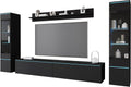 MINIO go for it, Wohnwand, Grau/Schwarz, 4-Teilig Set Veve 2, Hängend / Stehend - ohne LED