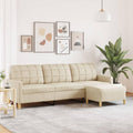 Sofa, Ccslina, 210 cm, Creme, 3-Sitzer- mit Hocker Stoff modern Wohnzimmer Lounge