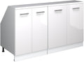 Vicco, Aufbewahrungsschränke, Weiss, Dachschrägenschrank-Set Rion, Hochglanz /