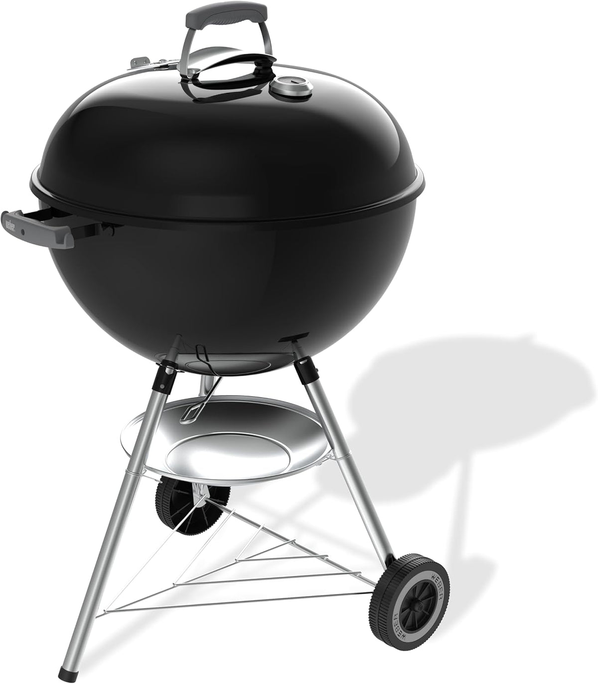 Weber, Holzkohlegrill, 57 cm, Weiss/Schwarz, Original Kettle mit Stand und Rädern
