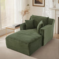 Xwiny, Sofa, 100x166x82 cm, Grün, Chaiselongue aus Cord, Schlaf mit Schlaffunktion, Boneless für Wohnzimmer, Büro & Apartment
