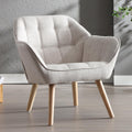 Ya-Home, Ohren- & Armlehnensessel, Beige, Sessel Wohnzimmer Ohrensessel mit Holzbeinen, Leinen