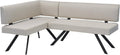 byLIVING, Sitzbank, Taupe/Schwarz, Eckbank Toronto, Taschenfederkern, Bezug in Taupe, Gestell schwarz