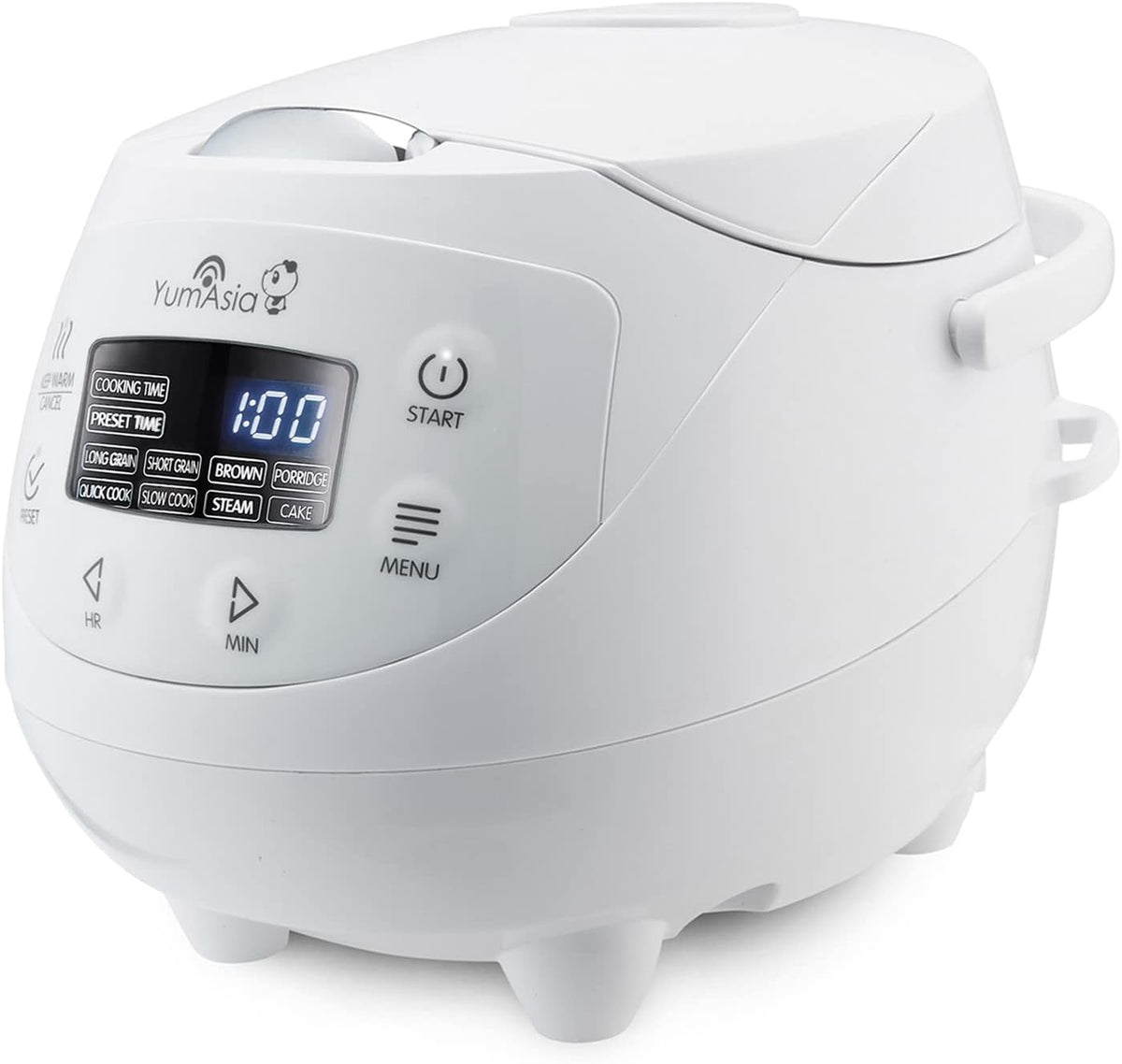 Yum Asia, Reiskocher, 0,63 Liter, 240 V, Weiss, Panda Mini- mit Ninja-Keramikschüssel und Advanced Fuzzy, 5 Tassen