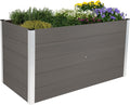 dobar, Hochbeete-Kit, 150x70x75 cm, 700 L, Anthrazit, ® XXL Hochbeet aus WPC, WPC Pflanzkasten mit Aluminium-Kanten