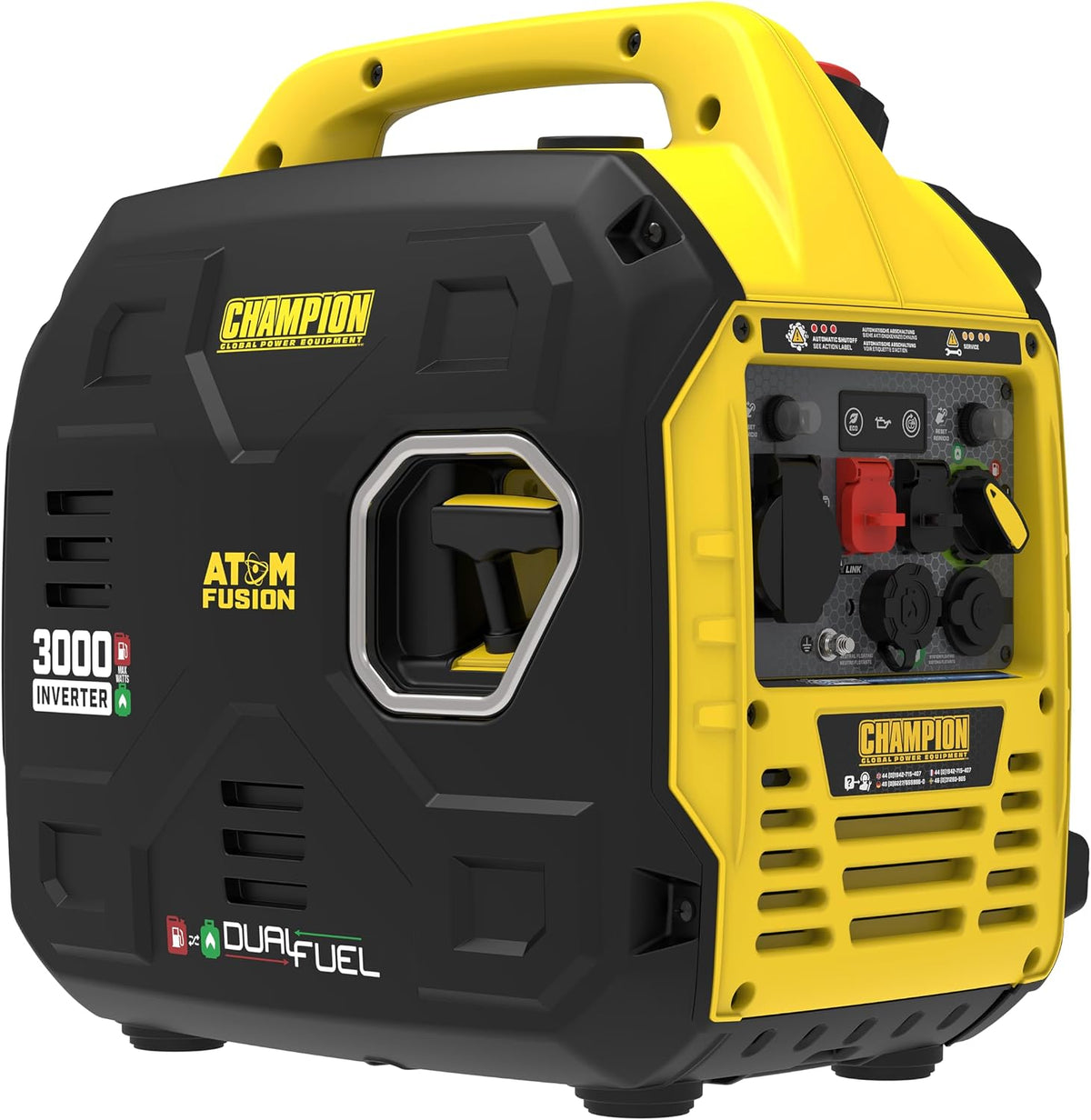 Champion Power Equipment, Powerstation, 3000 W, Schwarz/Gelb, Strominverter Dual-Fuel (max. Leistung, tragbarer Inverter