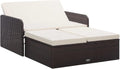 Festnight, Sofa, PE (Polyethylen) Rattan, pulverbeschichteter Stahl, Grau/Dunkelgrau