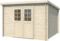 Gerätehaus, woodtex, Grau, Holz Gartenhaus Blockbohlenhaus CA2974