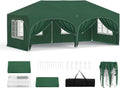 WOLTU, Pavillon, Grün, Falt 3x6 m Pop up mit 6 Seitenwänden Partyzelt