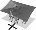Devoko, Sonnenschirme, 300x400 cm, Grau, Sonnenschirm Gross Ampelschirm, Sonnenschutz UV50+, Pedelschirm Doppeldach Wasserabweisend Gartenschirm mit