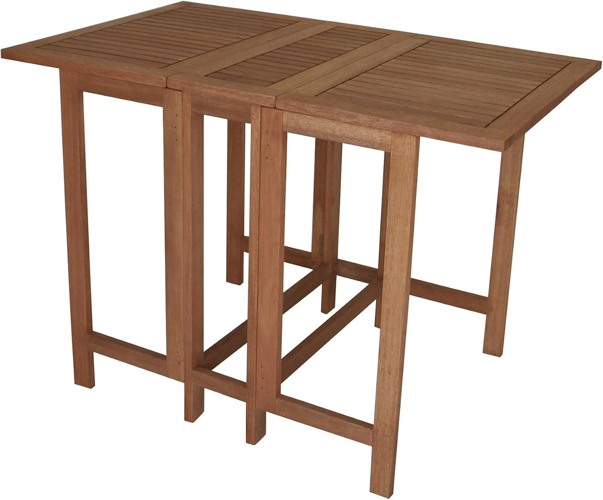 gartenmoebel-einkauf, Esstisch, Braun, Doppel Klappentisch Balkon Tisch, rechteckig