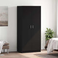 Kleiderschrank, Willood, 80x52x180 cm, Holzwerkstoff, Schwarz, Schlafzimmerschrank