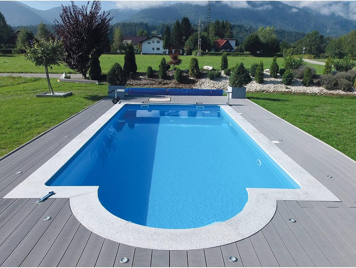 KWAD, Eingelassene Schwimmbecken, 600 x 300 x150 cm, Blau, Styropor Pool Gran Canaria mit Römertreppe Sand