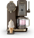 Ninja, Eismaschine, Grau/Braun, CREAMi Scoop & Swirl mit 2 Behältern, 13 Funktionen, für Eiscreme, Softeis, Gelato