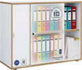 VCM, Schränke, 100x37x74 cm, Weiss, Büroschrank 2 Türen 2 Fächer für Homeoffice Büromöbel