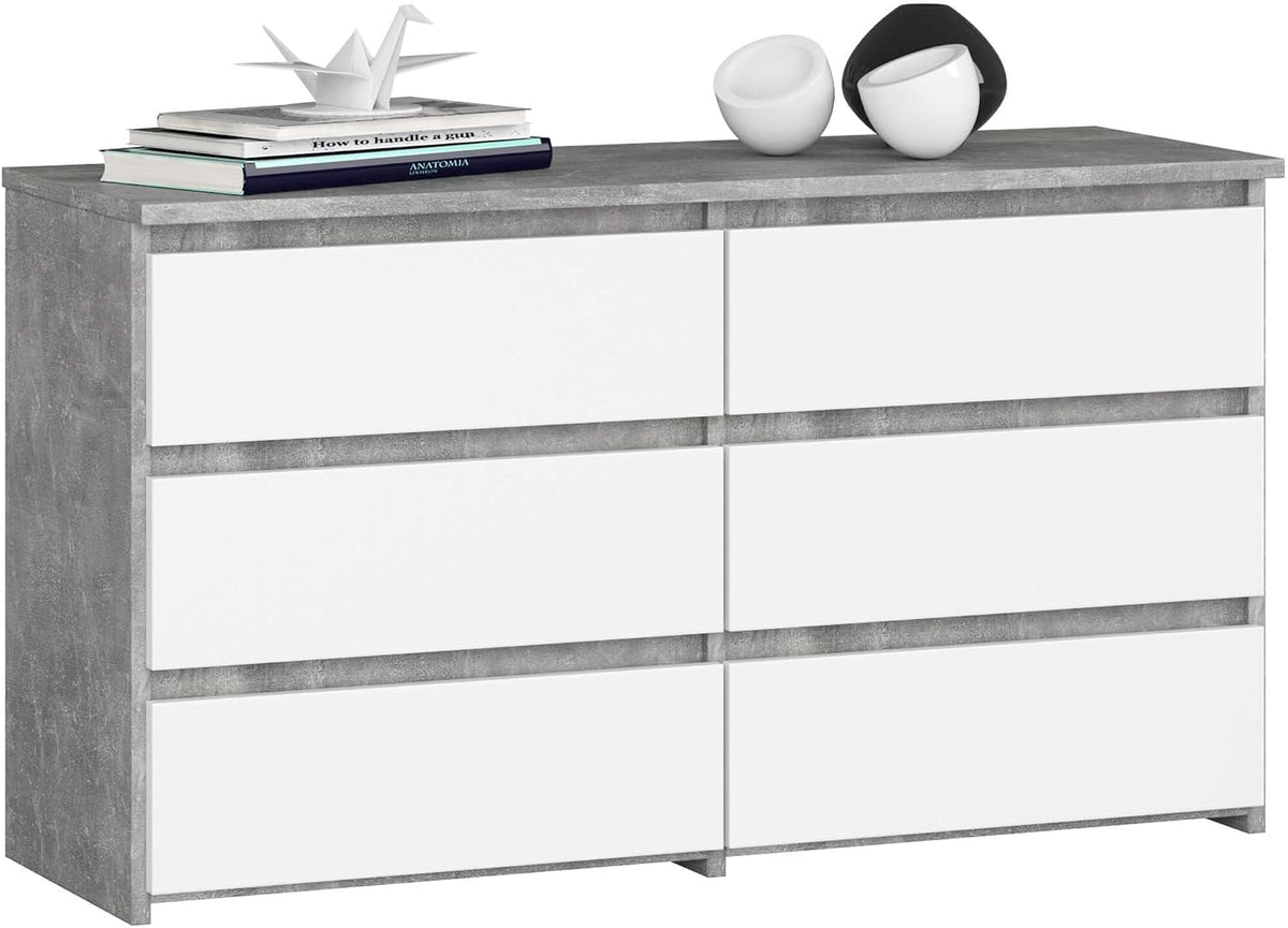 AKORD, Sideboard, Weiss/Grau