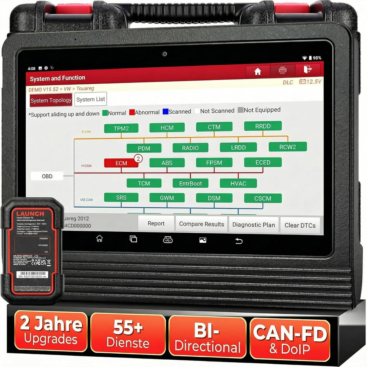 LAUNCH, OBD-II Diagnosewerkzeuge, Grau/Weiss, X431 PRO3 V+ PRO 5.0 OBD2 Diagnosegerät Professionelle ECU