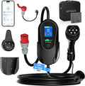AFYEEV, Ladestationenzubehör, 11kW, 10M, Schwarz/Grau, Mobile Wallbox mit APP, Typ 2 Ladekabel CEE 16A 3-phasig